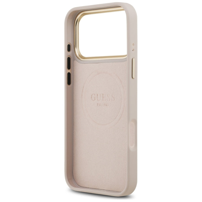 Guess 4G Logo Plate MagSafe Case for iPhone 17 Pro Max - Pink