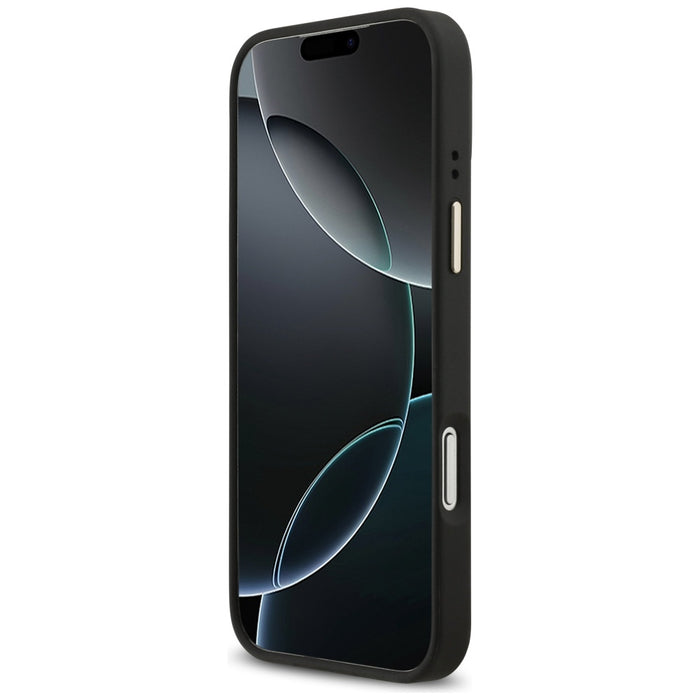 Guess 4G Srtass Logo &amp; Big Strap Metal Buttons MagSafe Case for iPhone 17 Pro Max - Black