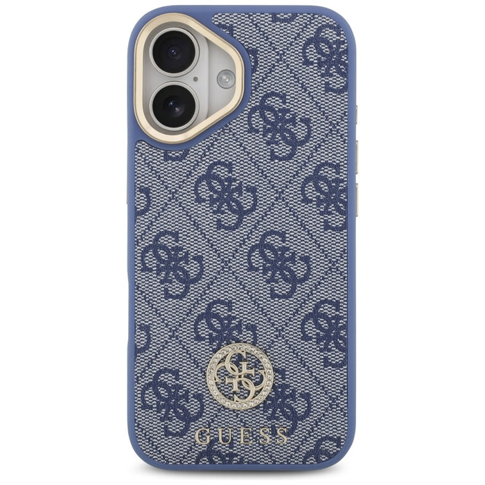 Guess 4G Strass Logo &amp; Big Strap Metal Buttons MagSafe Case for iPhone 17 - Blue