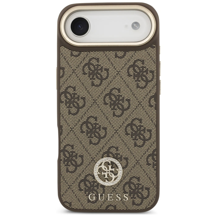 Guess 4G Strass Logo &amp; Big Strap Metal Buttons MagSafe Case for iPhone Air - Brown