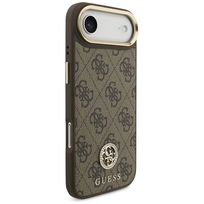 Guess 4G Strass Logo &amp; Big Strap Metal Buttons MagSafe Case for iPhone Air - Brown