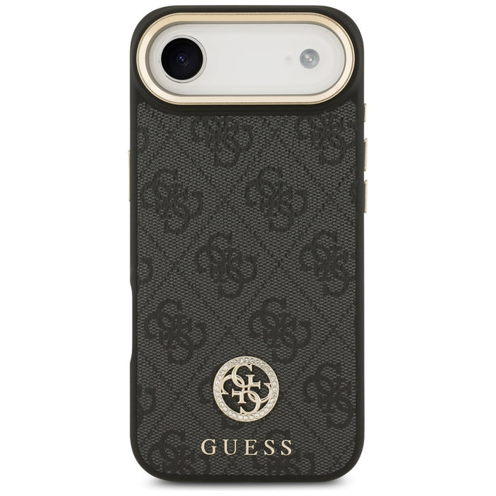 Guess 4G Strass Logo &amp; Big Strap Metal Buttons MagSafe Case for iPhone Air - Black