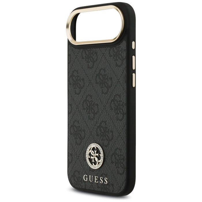 Guess 4G Strass Logo &amp; Big Strap Metal Buttons MagSafe Case for iPhone Air - Black