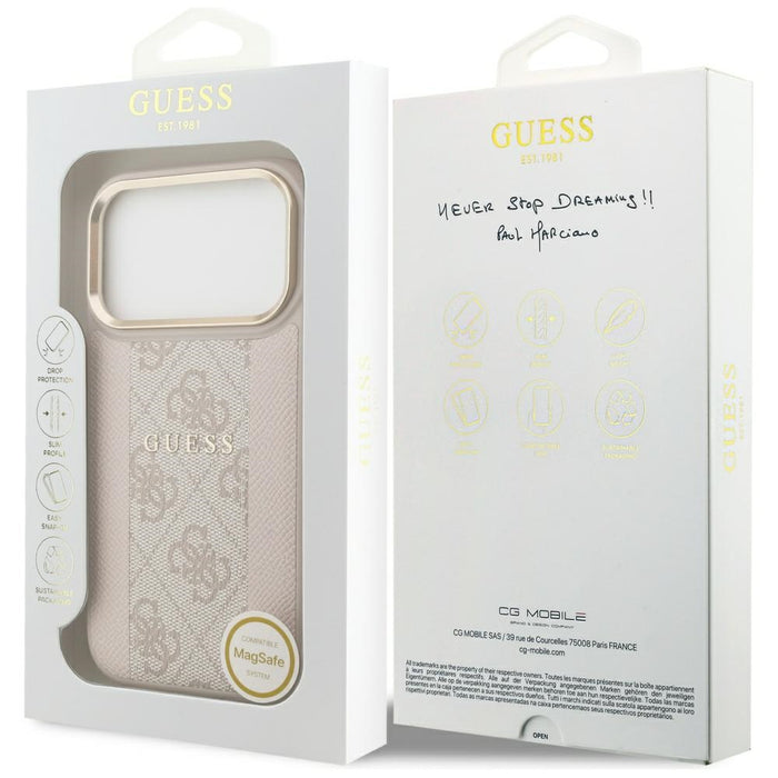 Guess 4G Stripe MagSafe Case for iPhone 17 Pro - Pink
