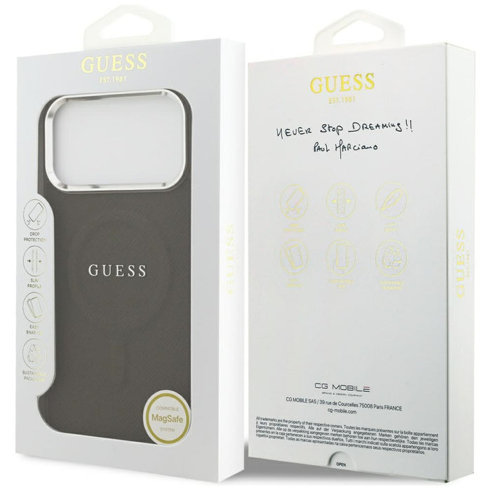 Guess Classic Logo MagSafe Case for iPhone 17 Pro - Brown