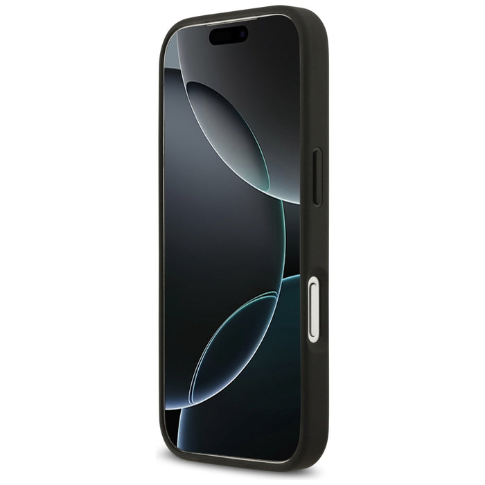 Guess Grained Flowers Classic Logo MagSafe case for iPhone 17 Pro - black