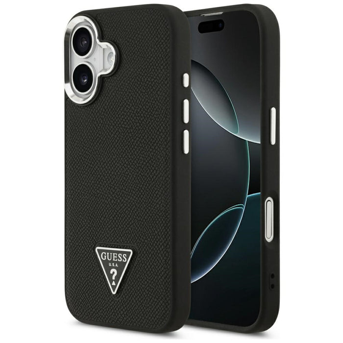 Guess Grained Triangle Logo MagSafe case for iPhone 17 - black
