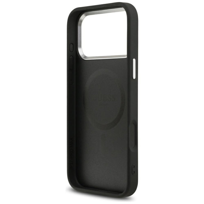 Guess Grained Triangle Logo MagSafe case for iPhone 17 Pro - black