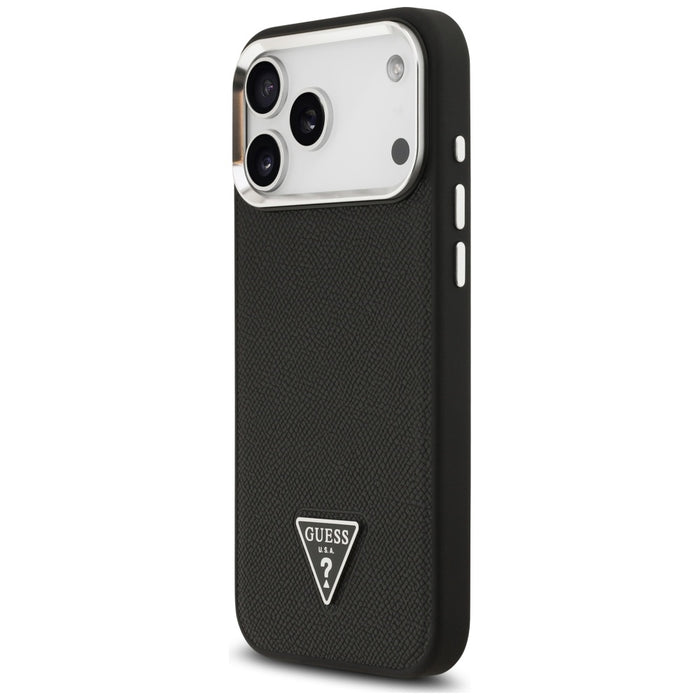 Guess Grained Triangle Logo MagSafe case for iPhone 17 Pro Max - black