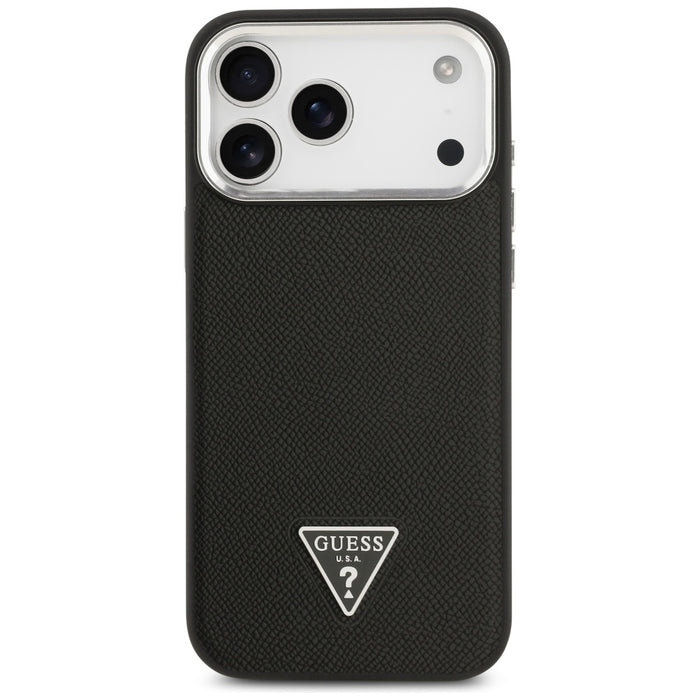 Guess Grained Triangle Logo MagSafe case for iPhone 17 Pro Max - black