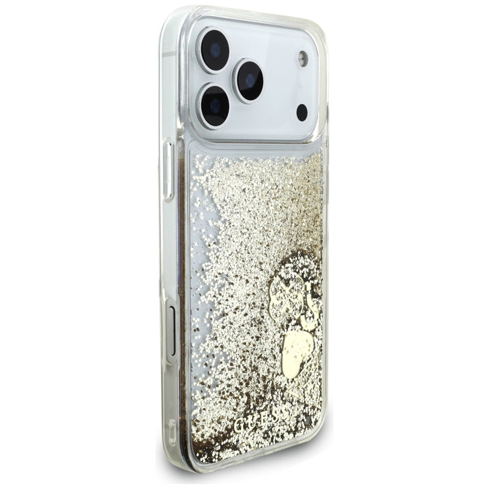 Guess Liq. Glitter 4 Charms Case for iPhone 17 Pro Max - Gold