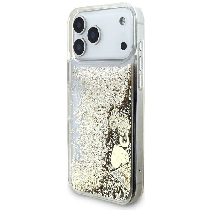 Guess Liq. Glitter 4 Charms Case for iPhone 17 Pro - Gold