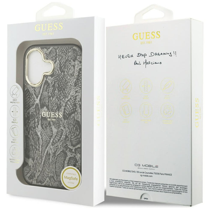 Guess Python Pattern MagSafe Case for iPhone 17 - Black
