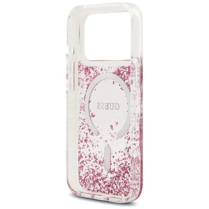 Guess Resin Bottom Glitter MagSafe Case for iPhone 17 Pro - Pink