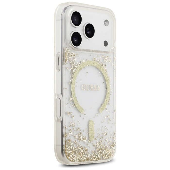 Guess Resin Bottom Glitter MagSafe Case for iPhone 17 Pro - Gold