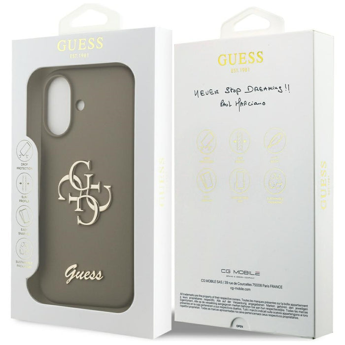 Guess Silicone Big 4G Script Case for iPhone 17 - Brown