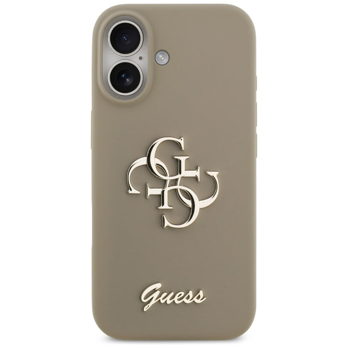 Guess Silicone Big 4G Script Case for iPhone 17 - Brown