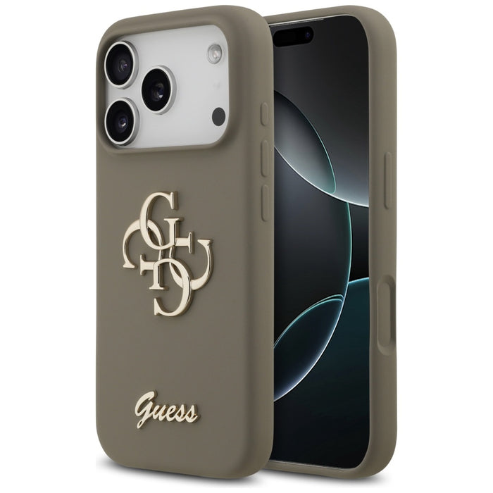 Guess Silicone Big 4G Script Case for iPhone 17 Pro - Brown
