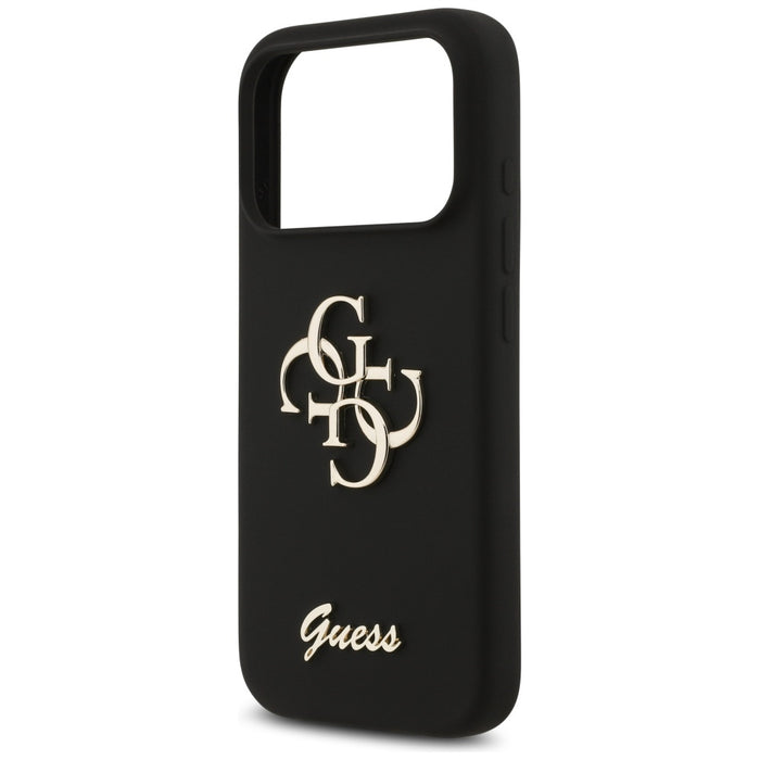 Guess Silicone Big 4G Script Case for iPhone 17 Pro - Black