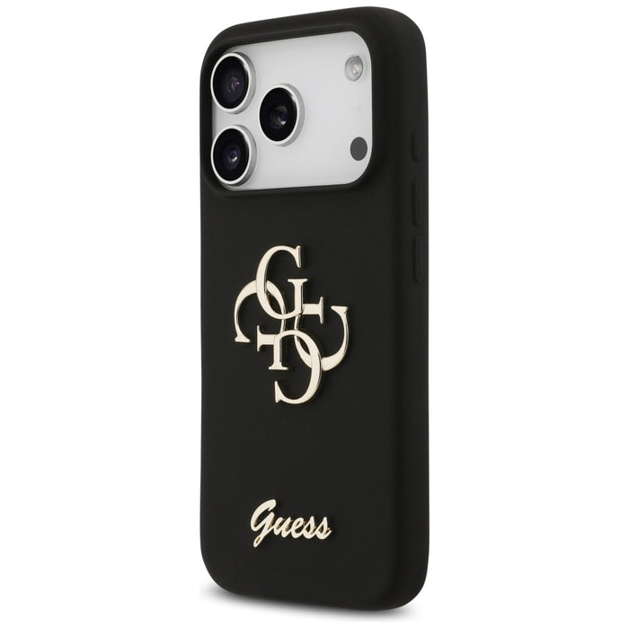 Guess Silicone Big 4G Script Case for iPhone 17 Pro - Black