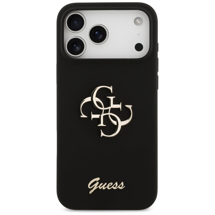 Guess Silicone Big 4G Script Case for iPhone 17 Pro Max - Black