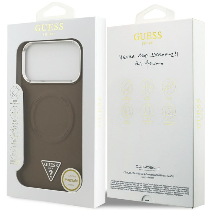Guess Triangle Logo MagSafe case for iPhone 17 Pro Max - brown