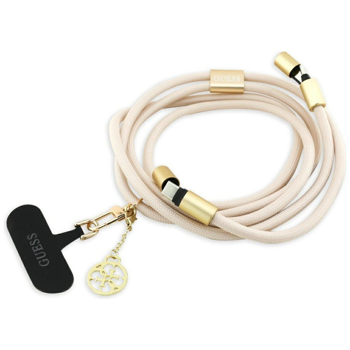 Guess CBDY 4G Charm USB-C / USB-C Cable 150cm - Beige