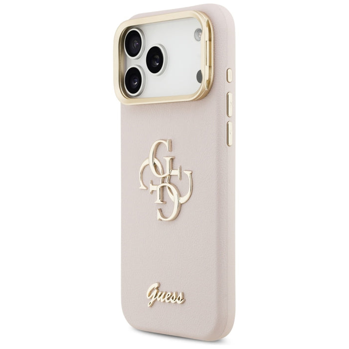 Guess Grained Big 4G &amp; Stand Camera Case for iPhone 17 Pro Max - Pink