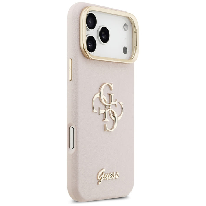 Guess Grained Big 4G &amp; Stand Camera Case for iPhone 17 Pro Max - Pink