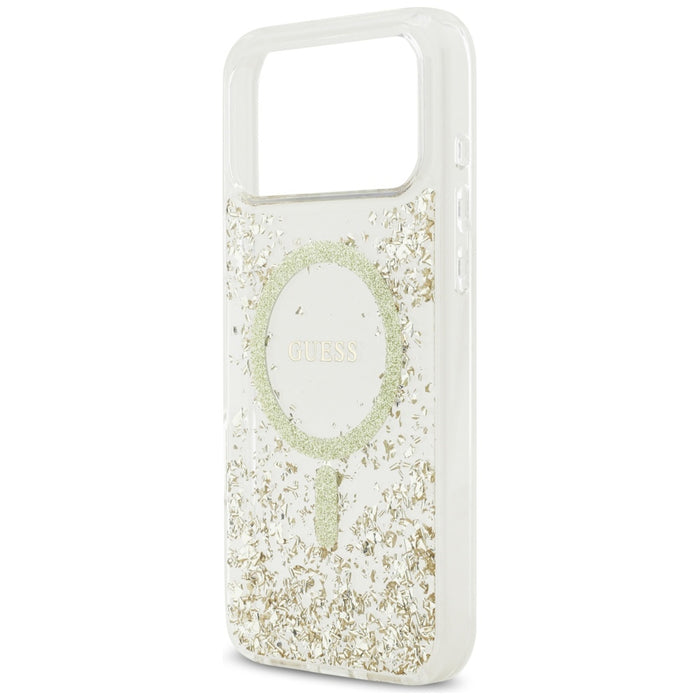 Guess Resin Bottom Glitter MagSafe Case for iPhone 17 Pro Max - Gold
