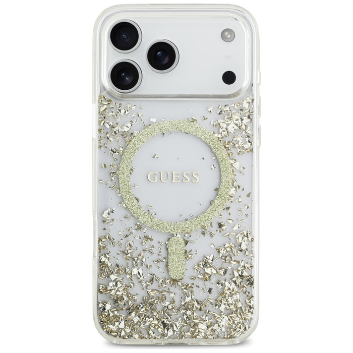 Guess Resin Bottom Glitter MagSafe Case for iPhone 17 Pro Max - Gold