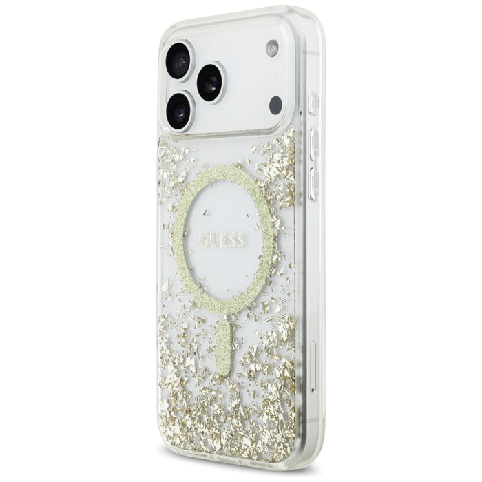 Guess Resin Bottom Glitter MagSafe Case for iPhone 17 Pro Max - Gold
