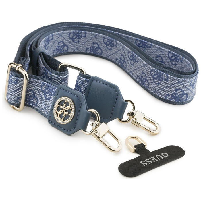 Guess Universal CBDY 4G Tether Patch Strass Metal Logo Phone Lanyard - Blue