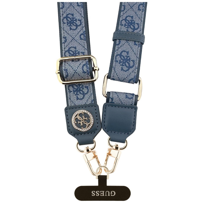 Guess Universal CBDY 4G Tether Patch Strass Metal Logo Phone Lanyard - Blue