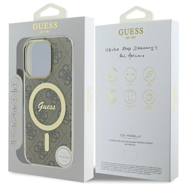 Guess IML 4G MagSafe case for iPhone 16 Pro - brown