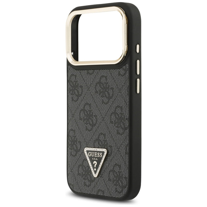 Guess 4G PU Triangle Logo &amp; Stand Camera Magsafe Case for iPhone 17 Pro - Black