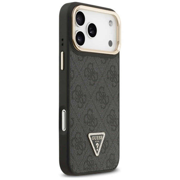 Guess 4G PU Triangle Logo &amp; Stand Camera Magsafe Case for iPhone 17 Pro Max - Black