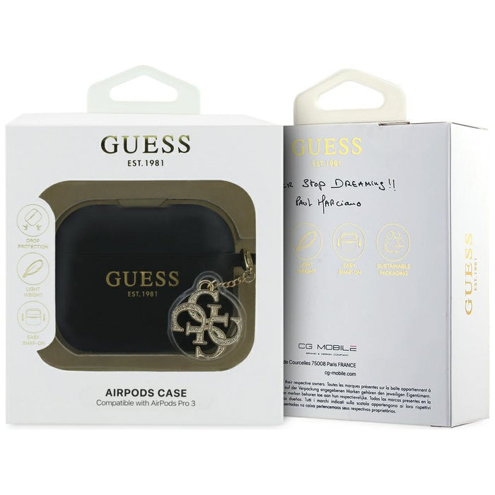 Guess Silicone 4G Charm Case for AirPods Pro 3 - Black