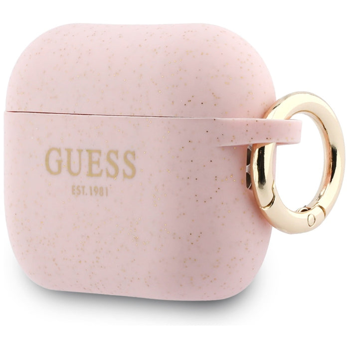Guess Silicone Glitter Ring Case for AirPods Pro 3 - Pink