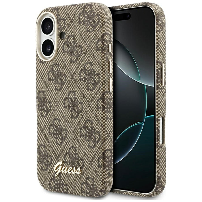 Guess 4G Script MagSafe Case for iPhone 17 - Brown