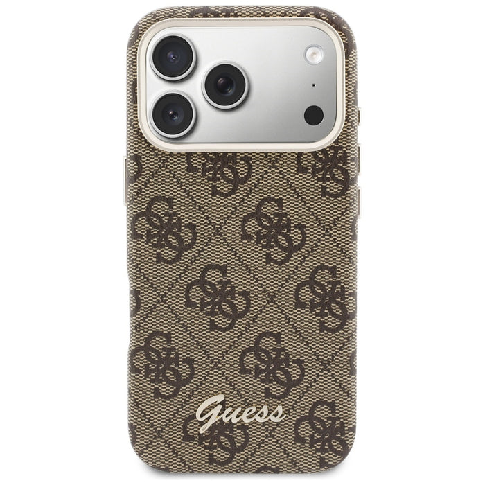 Guess 4G Script MagSafe Case for iPhone 17 Pro - Brown
