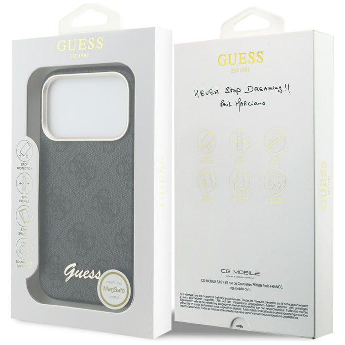 Guess 4G Script MagSafe case for iPhone 17 Pro - black