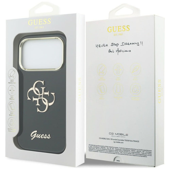 Guess IML 4G Script Metal case for iPhone 17 Pro - black