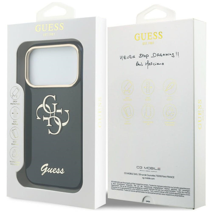 Guess IML 4G Script Metal case for iPhone 17 Pro Max - blue