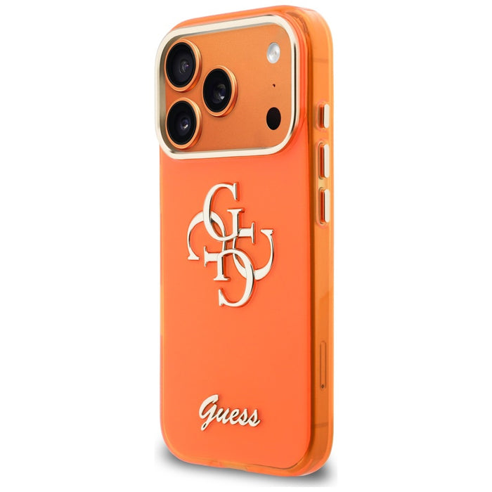 Guess IML 4G Script Metal Case for iPhone 17 Pro Max - Orange