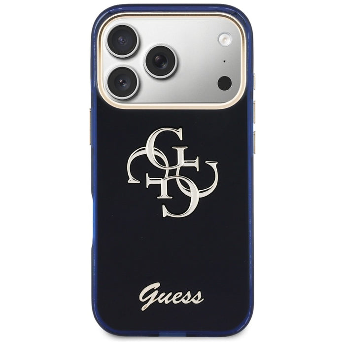 Guess IML 4G Script Metal Case for iPhone 17 Pro - Blue
