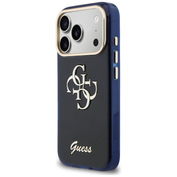 Guess IML 4G Script Metal Case for iPhone 17 Pro - Blue