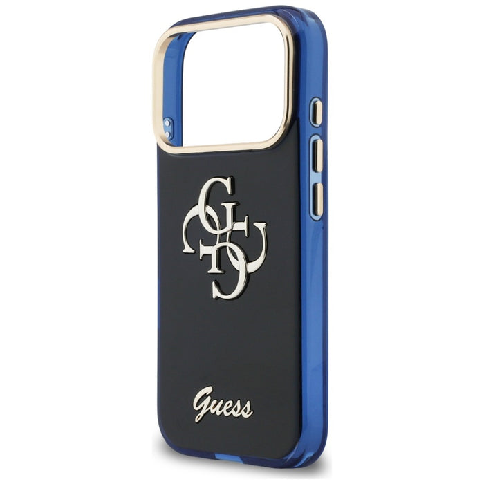 Guess IML 4G Script Metal Case for iPhone 17 Pro - Blue