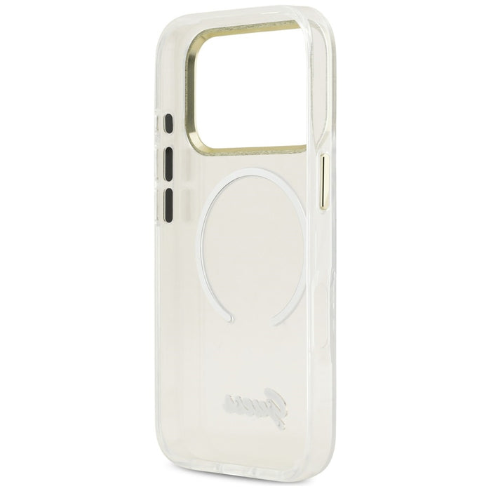 Guess IML Gradient Script Metal MagSafe Case for iPhone 17 Pro - White