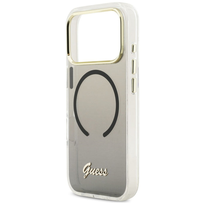 Guess IML Gradient Script Metal MagSafe Case for iPhone 17 Pro Max - Black